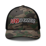 No Sponsors Camo trucker hat