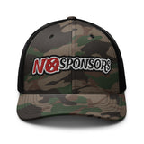 No Sponsors Camo trucker hat