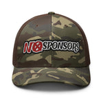 No Sponsors Camo trucker hat