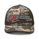 No Sponsors Camo trucker hat